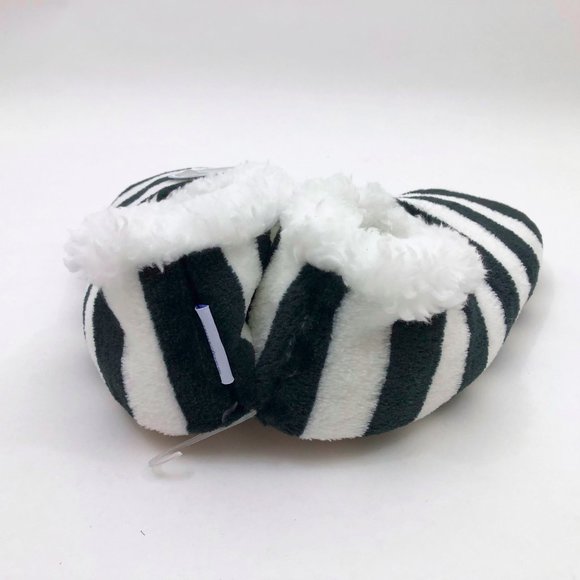 NWT Snoozies Women's Slippers Black & White Stripes Med 7/8 - Picture 3 of 6